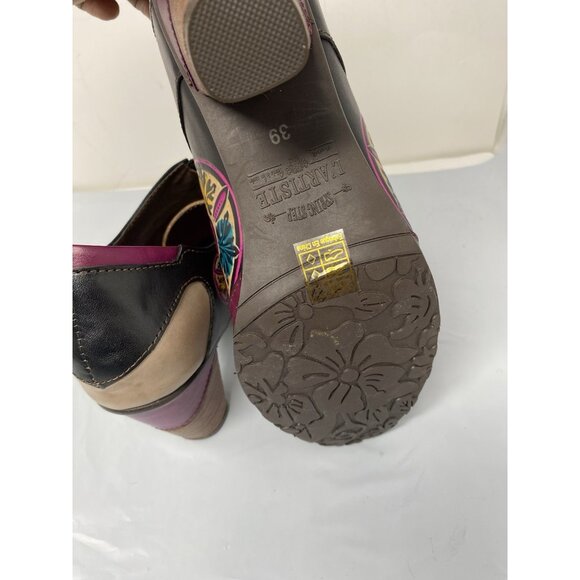 L’Artiste Raina Spring Step Ankle Bootie Boot Zip Floral Women’s Size 39 Purple - Picture 6 of 8